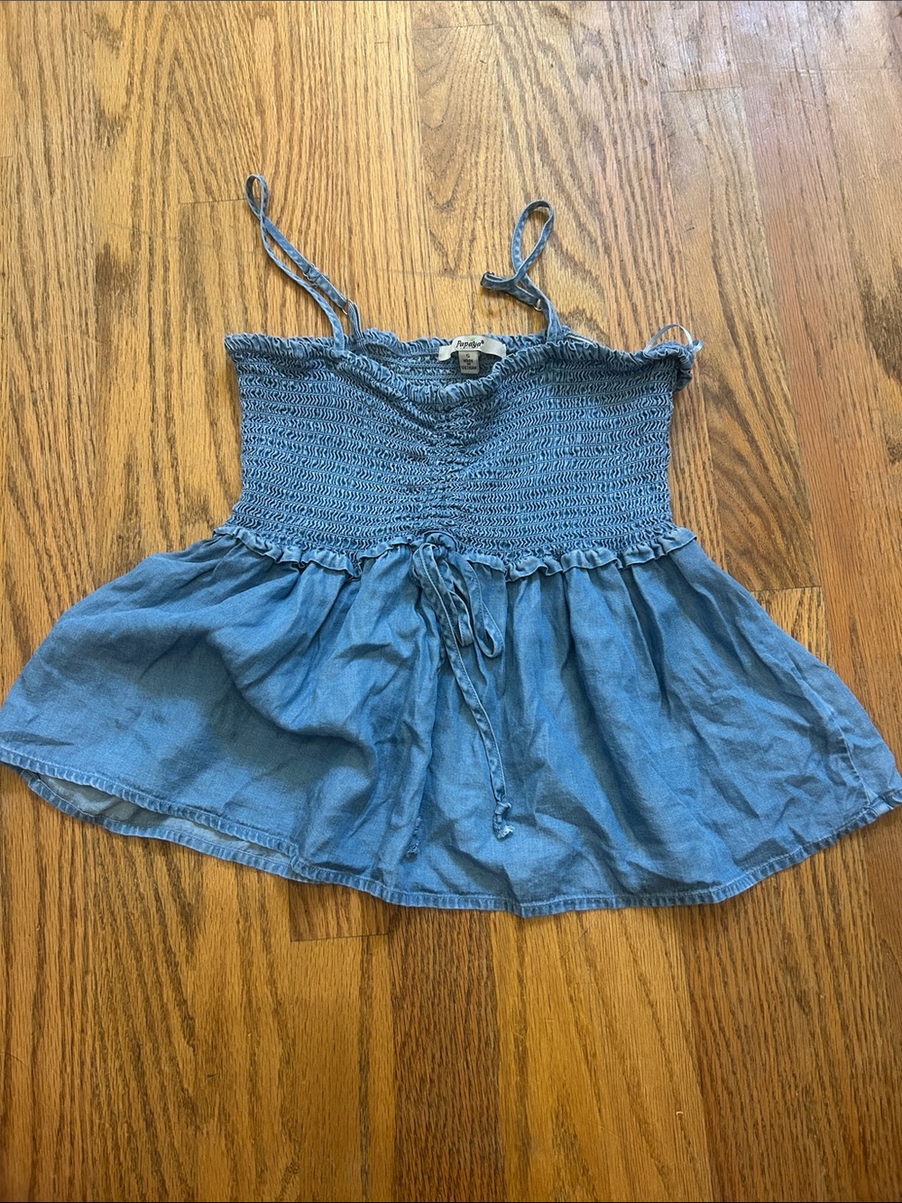 Denim spaghetti casual top